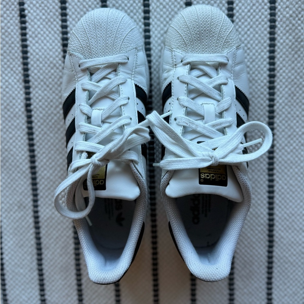 Adidas Superstar White and Black Sneakers